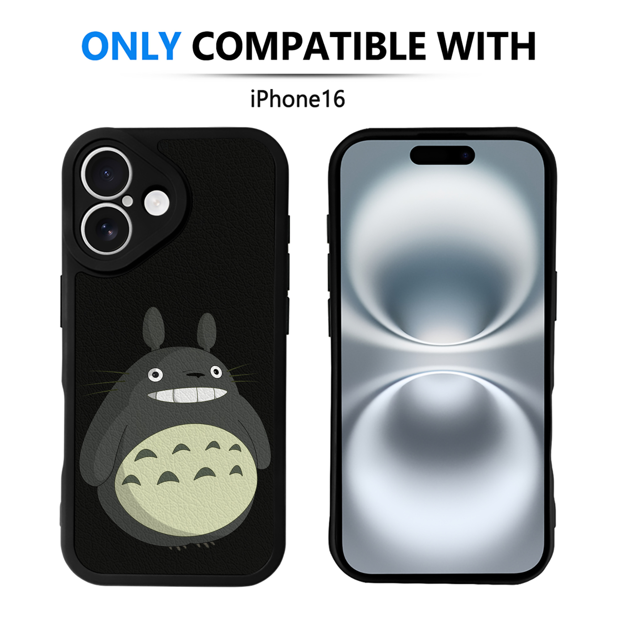 （画像用） となりのトトロ 草壁メイ 草壁サツキ My Neighbor Totoro Satsuki Kusakabe Mei Kusakabe 【iPhone 16シリーズ対応】シリコンスマホケース（レザー調） 材質：シリコン